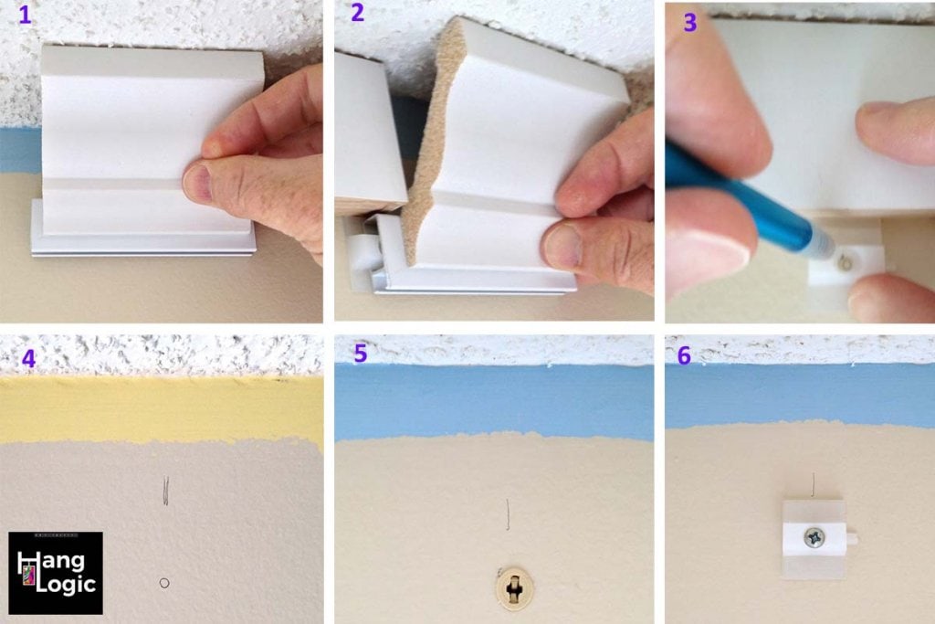 Install click rail below cornice