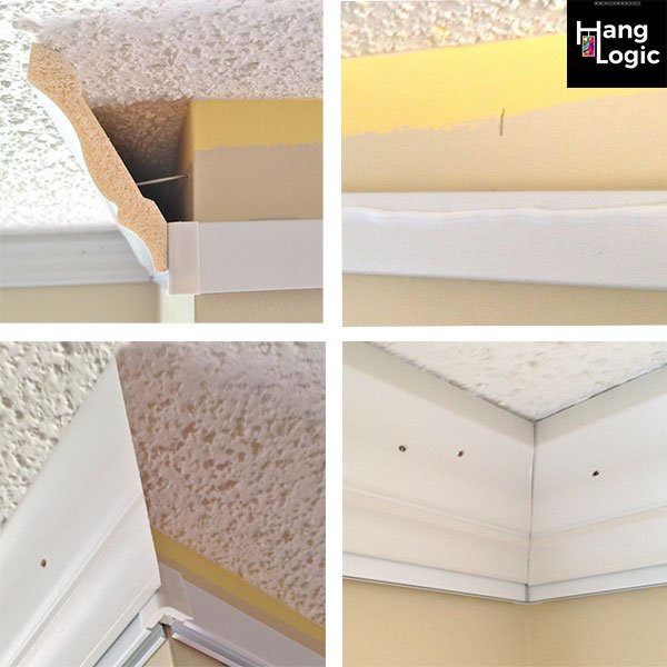How to install picture rail behind cornice