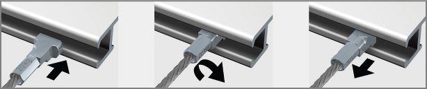 Click rails and Artiteq twister steel hanging wires