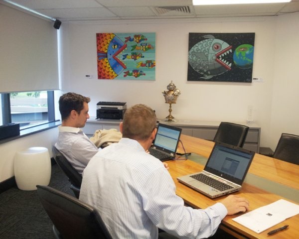 hang-logic-artiteq-starcom-media (2) Hang Logic Picture Hanging Systems in office setting