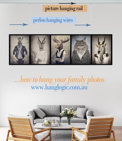 How to hang heavy photos using a picture rail