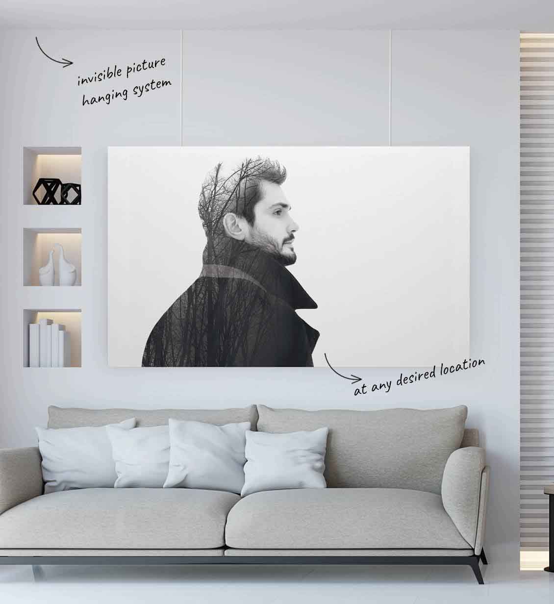 built-in picture hanging rail